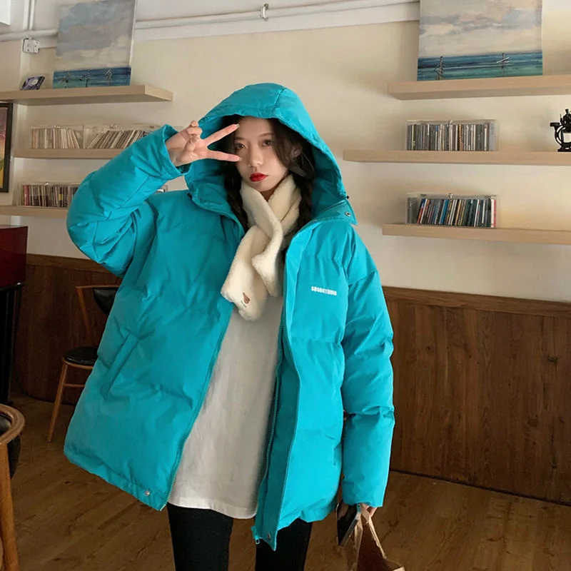 Fashion Bubble Bread Coats Winter Thicken Jackets 2021 New Korean Loose Solid Short Warm Streetwear Women Cotton Padded Overcoat