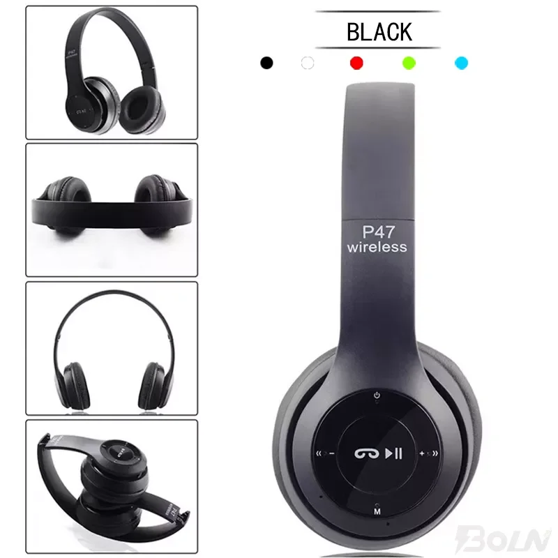 

2022 The newNew P47 Wireless Headphones Bluetooth 5.0 Earphones Foldable Bass Helmet Support TF-Card For All Phone PC PS4 With M