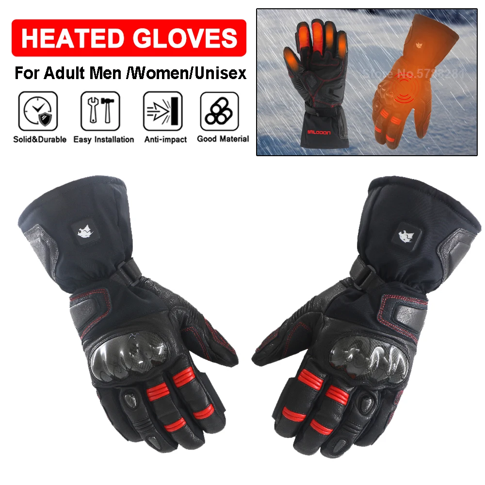 Enlarge Electric Heated Riding Gloves Rechargeable Battery Waterproof Motorcycle Heating Glove For Men Women Outdoor Sport Cyling Skiing