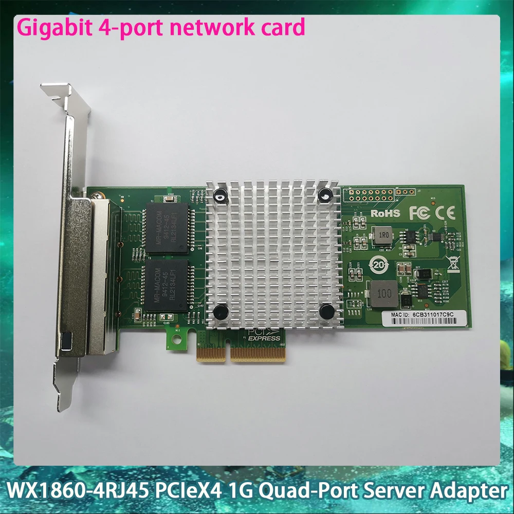 WX1860-4RJ45 PCIeX4 1G четырехпортовый серверный адаптер PCI-E X4 гигабитная 4-портовая сетевая карта NIC Высокое качество Быстрая доставка
