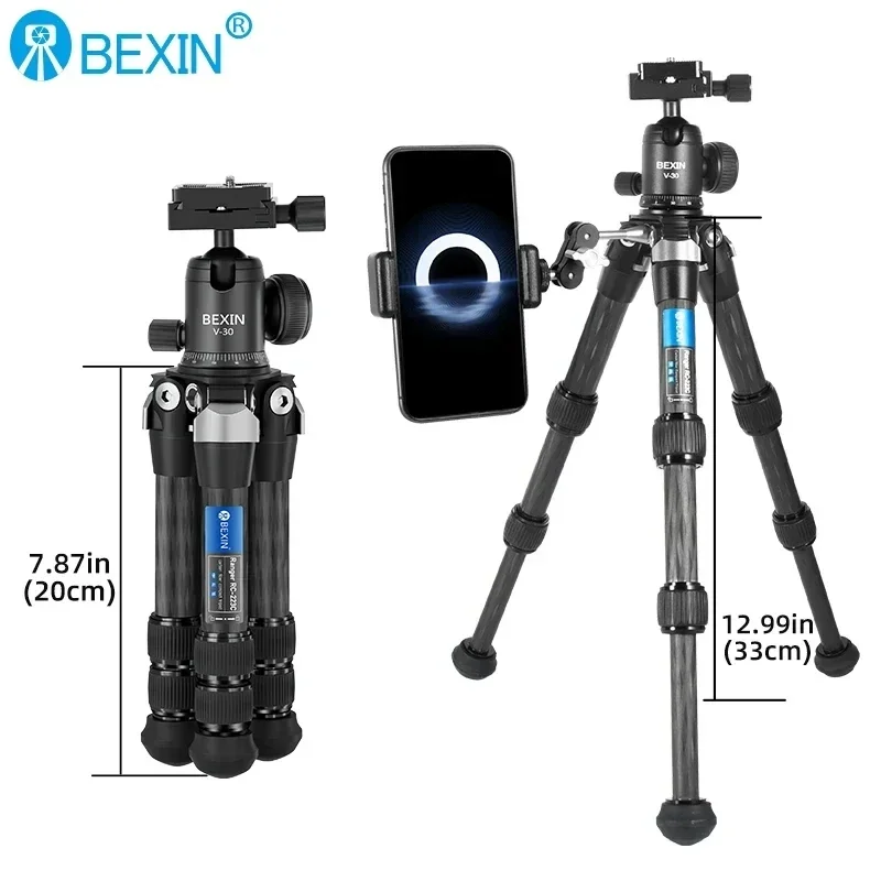Фото BEXIN RC223C Мини-штатив из углеродного волокна, портативный складной компактный настольный штатив для DSLR-камеры, удлинитель, аксессуары Magic Arm №3
