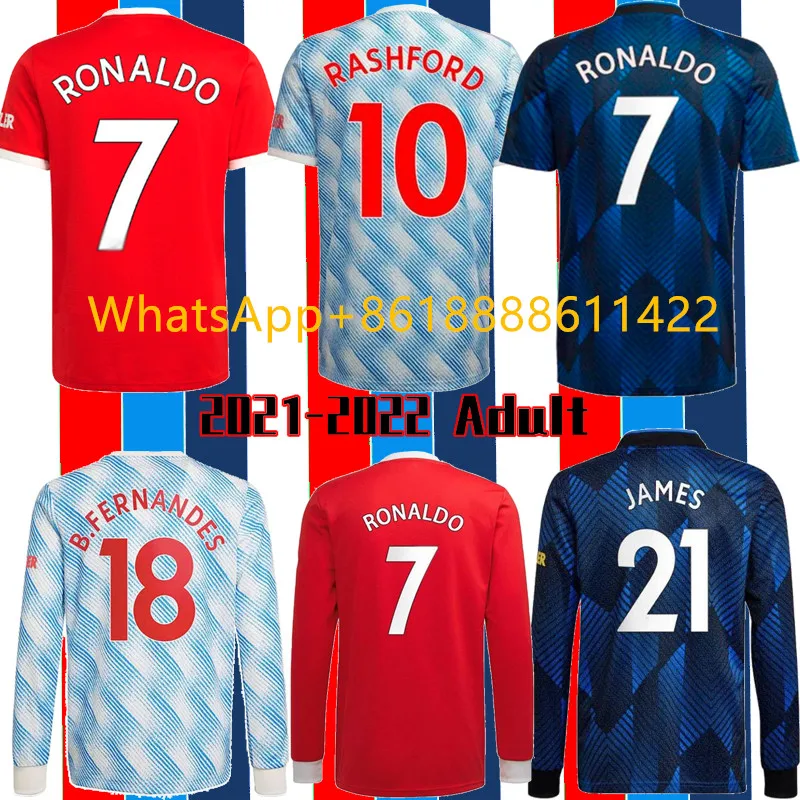 

New maillot de foot B. FERNANDES football shirt long sleeve 2021 2022 home away third Ronaldo soccer jerseys