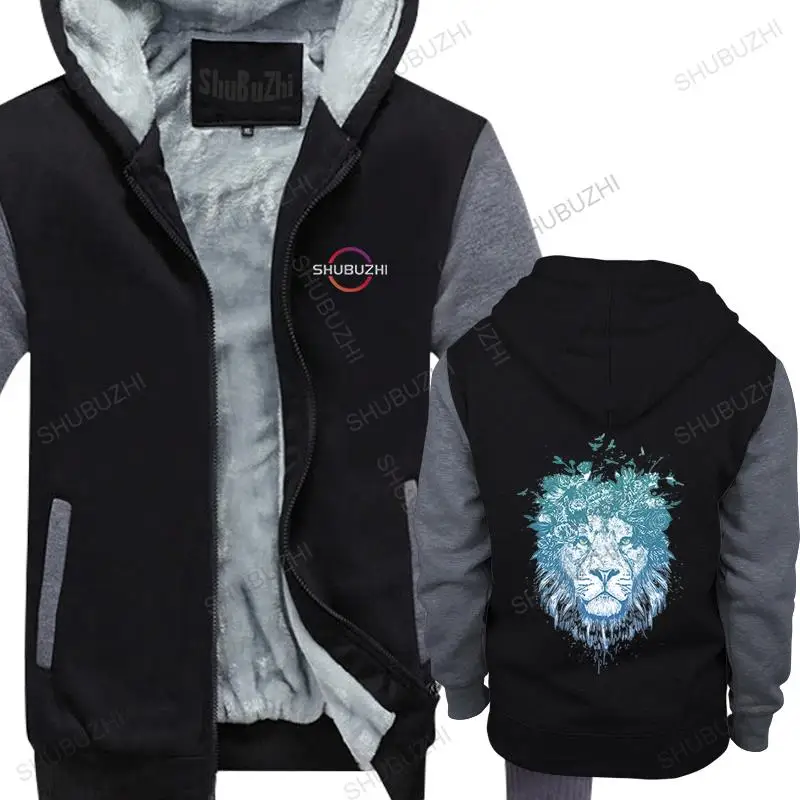 

Art Lion Women warm coat Fashion thick hoodie Flower Lion Printing Lady Tops Funny Casual Slim hoodies uniesx warm zipper jacket