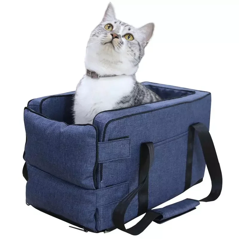 

NEW2023 Small Dog Booster Seat Comfortable Pet Armrest Car Seat Non-Slip Interactive Pet Seat Removable Washable Cover Dog Car