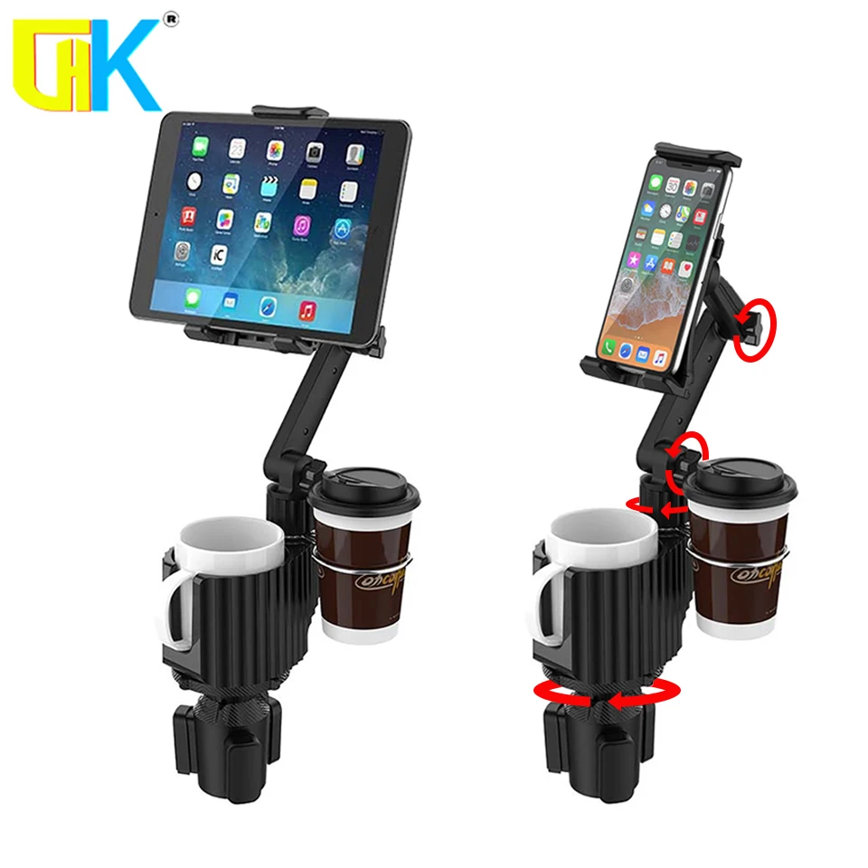 

Universal 4.7-12.9" Car Cup Holder Cellphone Mount Stand for Mobile Cell Phones Adjustable Car Cup Tablet Mount for Huawei iPad