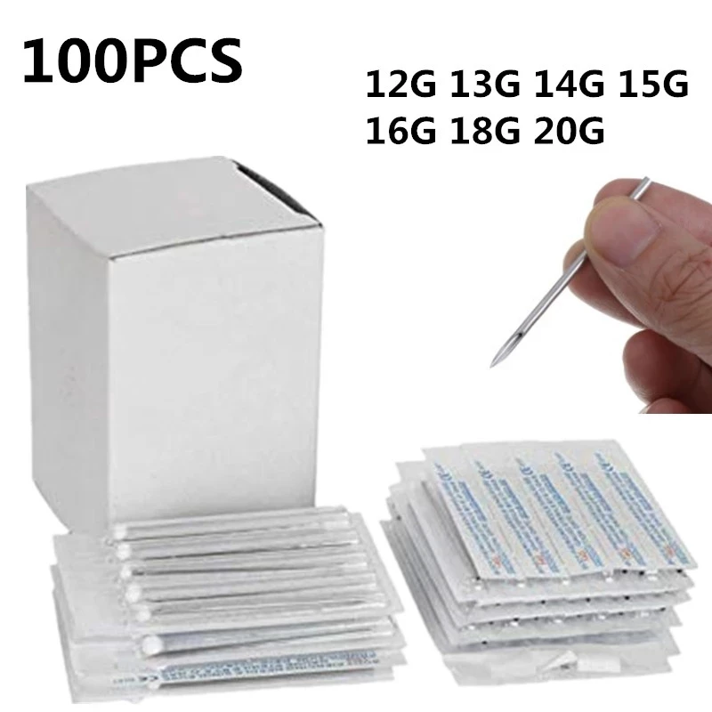 

10/30/50Pieces Body Piercing Needle Lot Surgical Steel 16G Disposable Sterilized Piercing Needle Tattoo Ear Nose Nipple Pircing