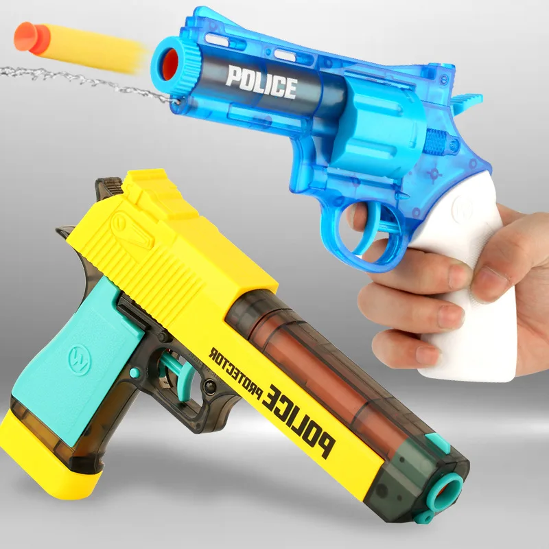 

Colorful Kids Toy Guns Desert Eagle Pistol Revolver Boys Police RolePlay Shooting Games Soft Bullet Toy Gun Water Guns (2 in 1 )