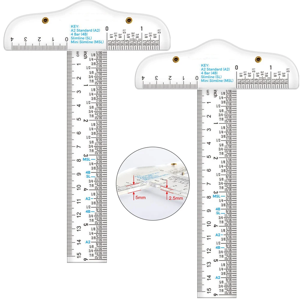 

6 Inches Clear Acrylic T-Square Ruler Transparent Graduated Inch Metric T-Ruler For Easy Reference While Crafting T-Square Ruler