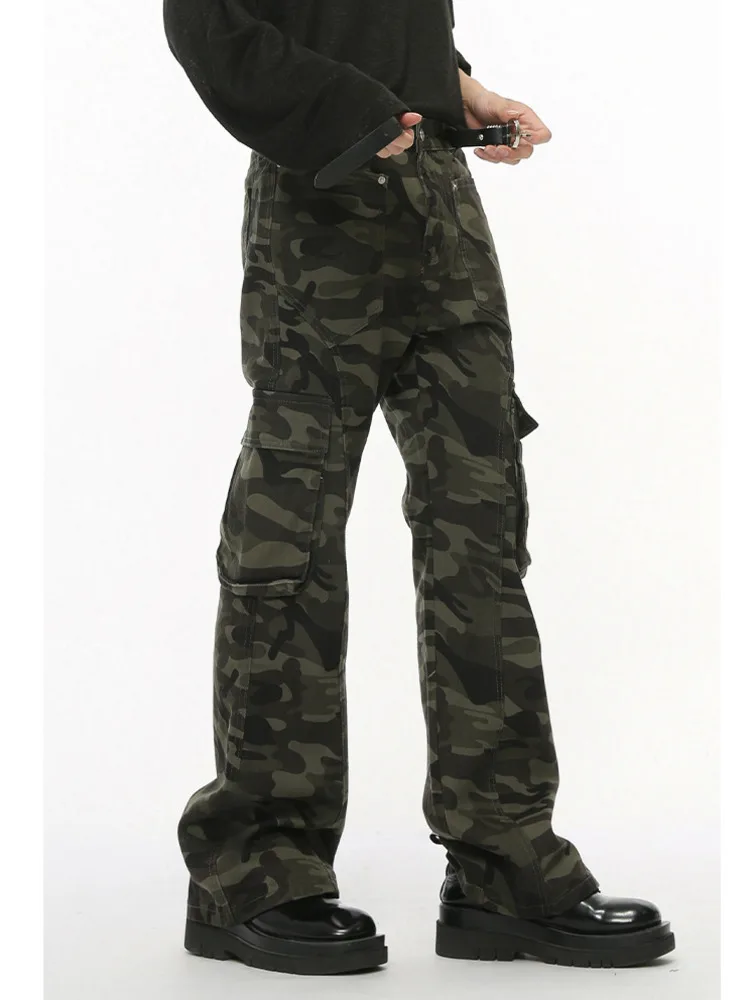 SYUHGFA осень 2023 мужские брюки-карго в американском стиле повседневные камуфляжные