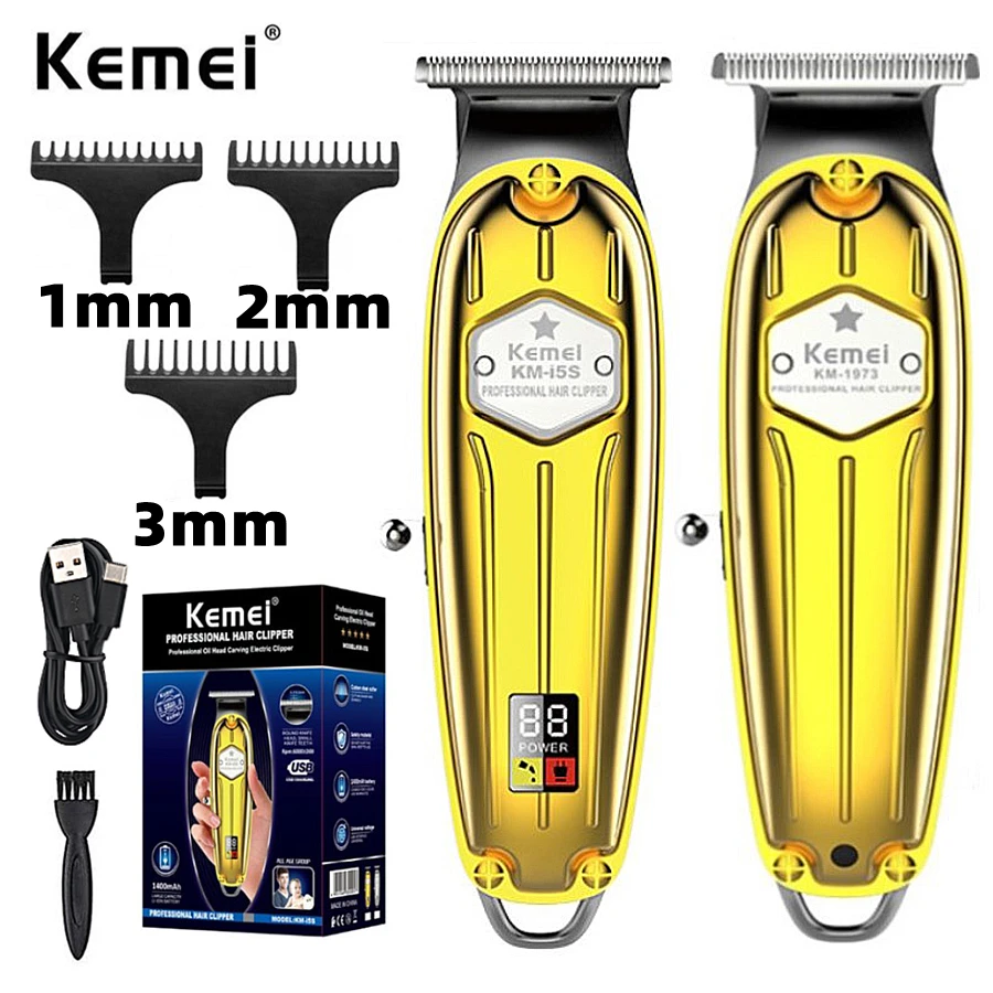 

Профессиональный триммер для волос Kemei 1973 & i5s с металлическим корпусом, Парикмахерская электрическая машинка для стрижки волос для мужчин, ...