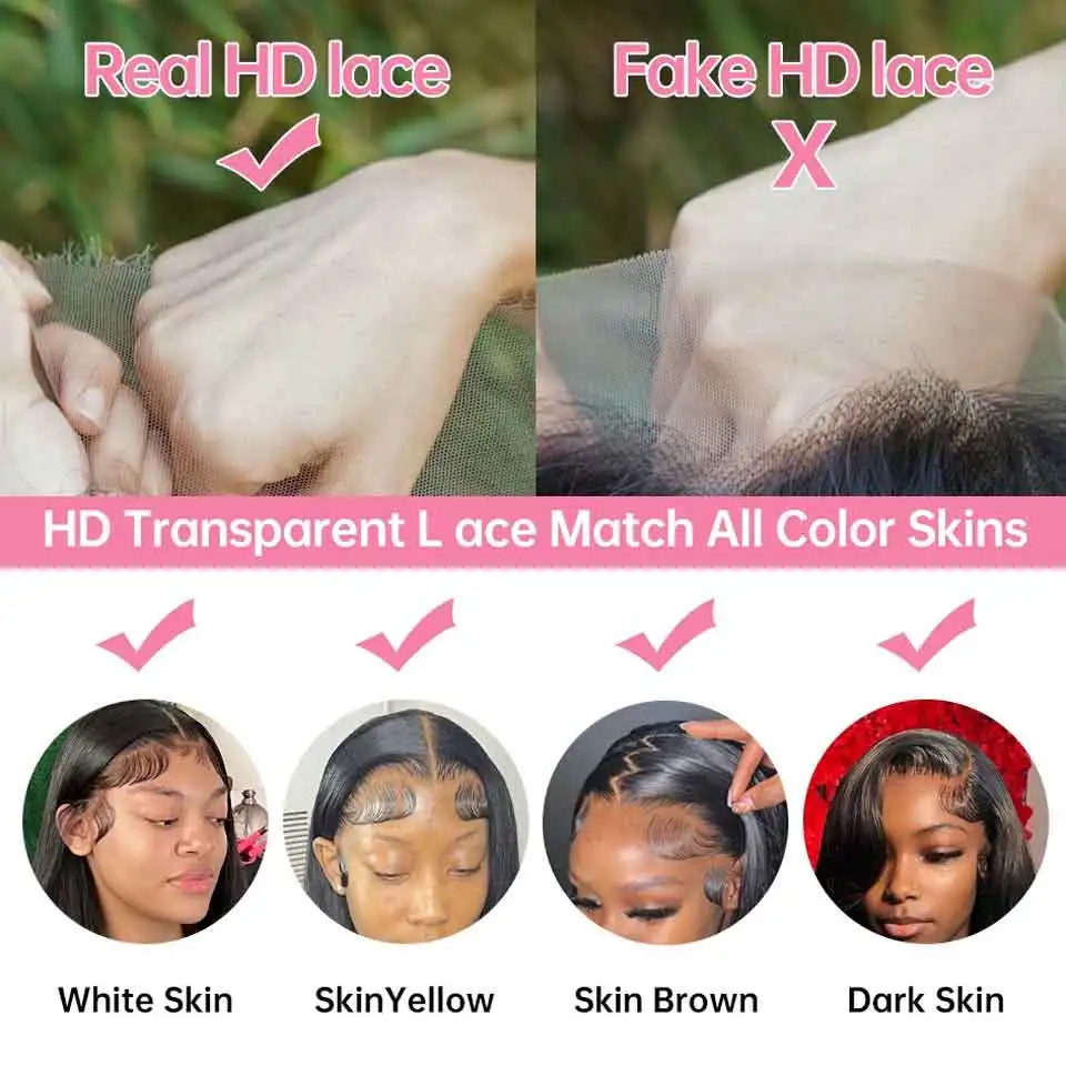 Парик женский из натуральных волос 40 дюймов 13x4 13x6