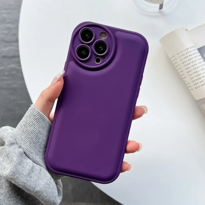 

Solid Color Air Cushion For iPhone 14 13 12 Mini 11 Pro Max XS Max XR X SE 2020 7 8 Plus Air Bag Shockproof Soft Phone Case