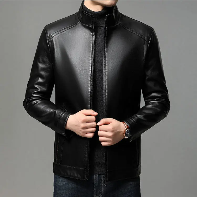 

2022 Top Grade Streetwear Casual Blazer Jackets Man Outerwear Men Leather Suit Jacket Classic Coats Spring Autumn Wear W94