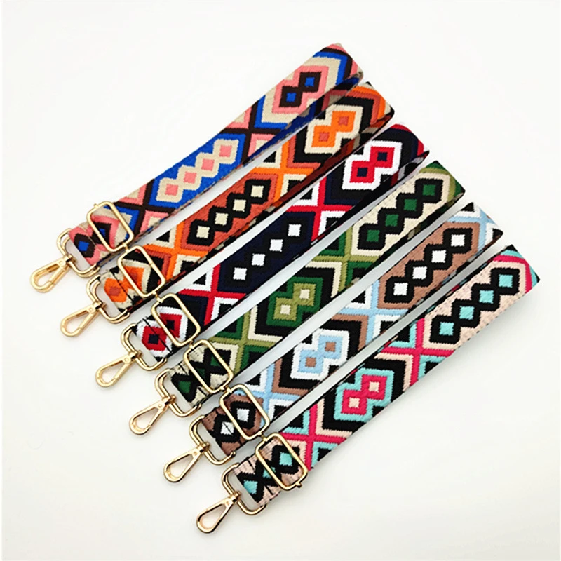 

Removable Ethnic Style Bag Belt Casual Adjustable Color All-match Crossbody Messenger Bag Straps 3.8cm Wide Bag Accessories