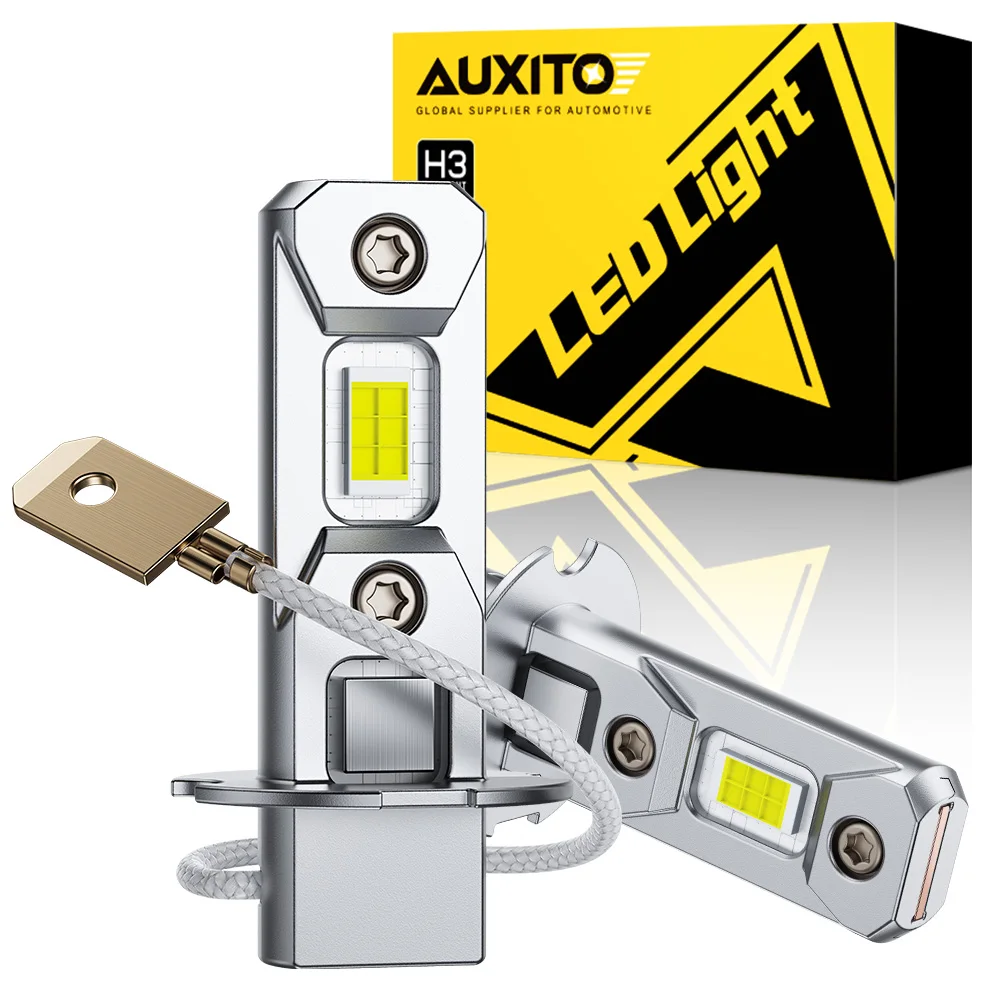 

Автомобисветильник светодиодные фары AUXITO H3, 2 шт. светодиодный противотуманные фары, безвентиляторные дневные ходовые огни, Неполярные мини-фары H3, автомобильные фары, супер яркие дневные ходовые огни 12v