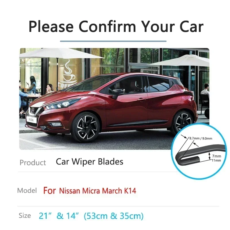 Фото Для Nissan Micra March K14 2016-2022: щетки стеклоочистителя, аксессуары, передние дворники для автомобиля №2