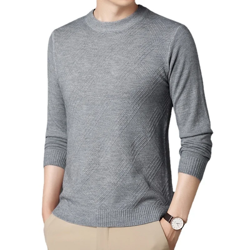 

Autumn New Men's Fashion Casual Long-sleeved Knitted Youth Round Neck Slim Sweater Pullover Tops