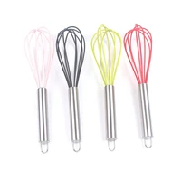 colorful manual egg beater stainless steel silicone balloon whisk cream mixer stirring mixing whisking kitchen baking egg tools