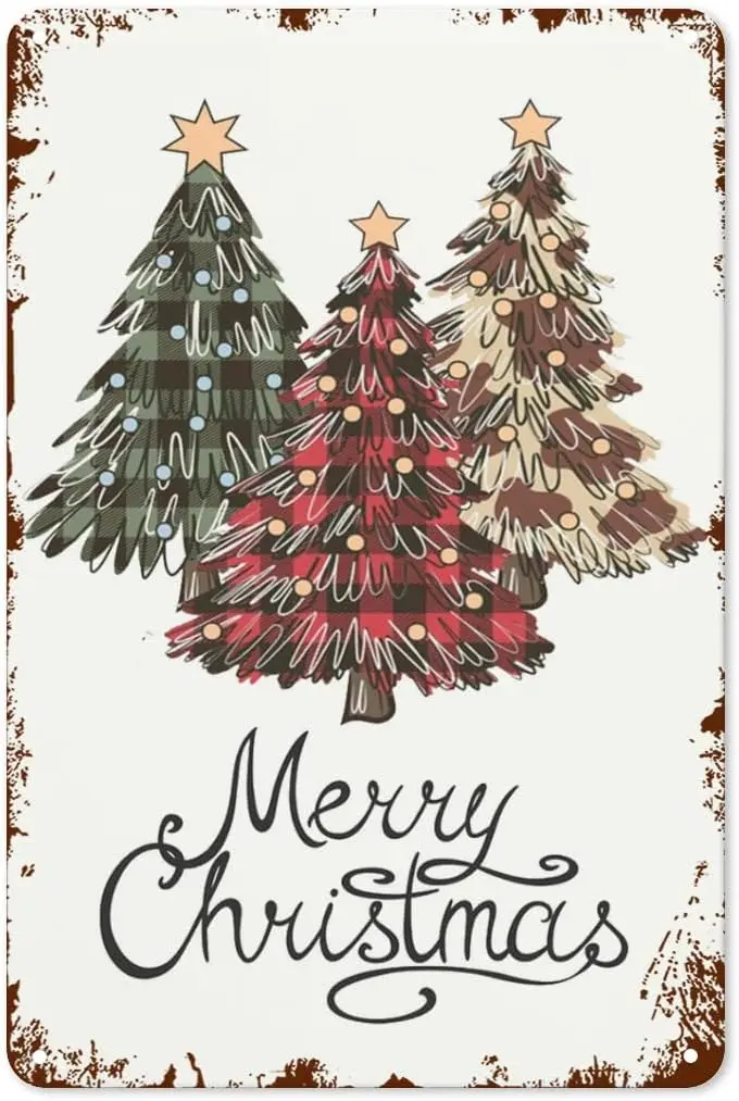 Три хрусталя Tn Sgn Vntge Chrstms Presents Desgn Rustc Wll Decor For Home nd Festve Celebrtons Retro lumnum 8 x12 nch