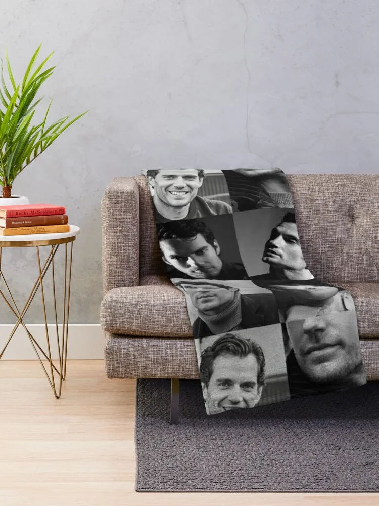 Черно-белое одеяло с коллажем Генри кавилл идея для подарка на День святого