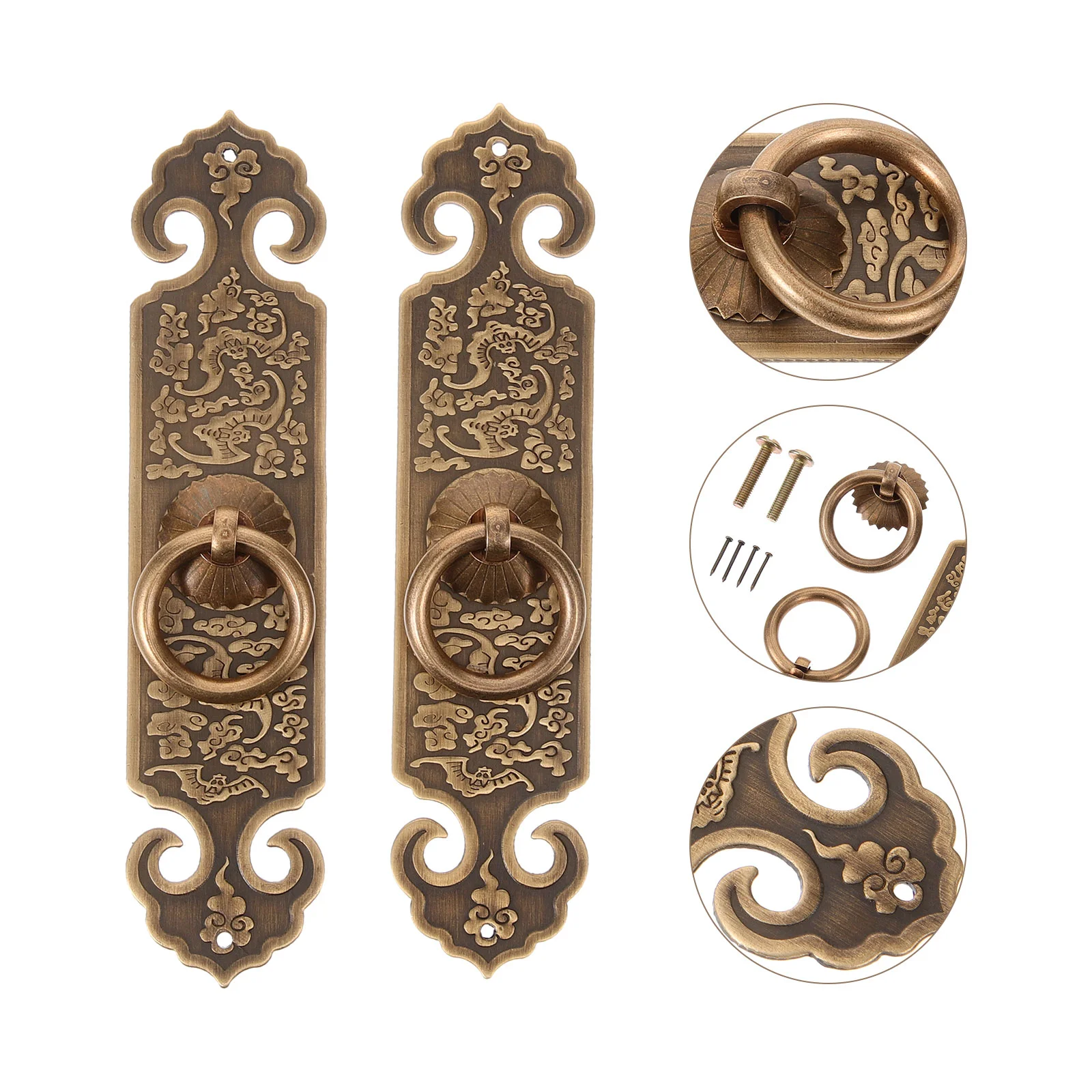 

2 Pcs Cumpleaños Para Chinese Style Pull Rings Handle Dresser Drawer Cabinet