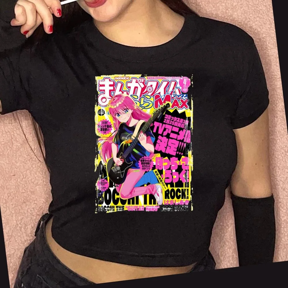 

Женский короткий топ Bocchi the Rock манга Ryo, винтажный корейский топ для девушек, Готическая уличная одежда, корейская модная одежда, укороченный...