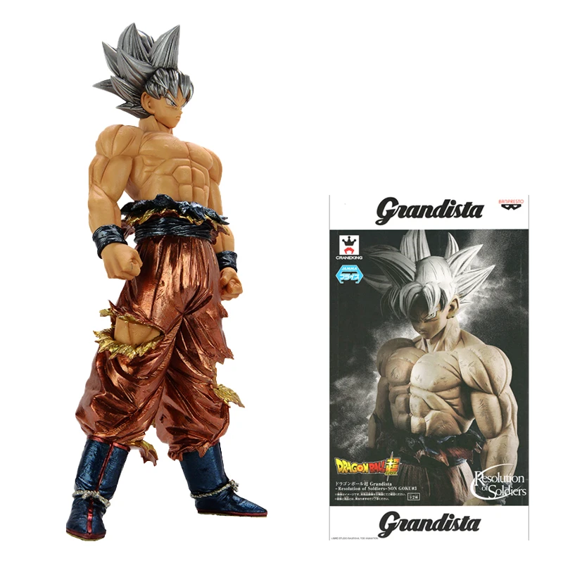 

Dragon Ball Z Anime Figure Metal Color Dragon Ball Super Saiyan Migatte No Gokui Silver Hair Son Goku Anime Action Figures Toys