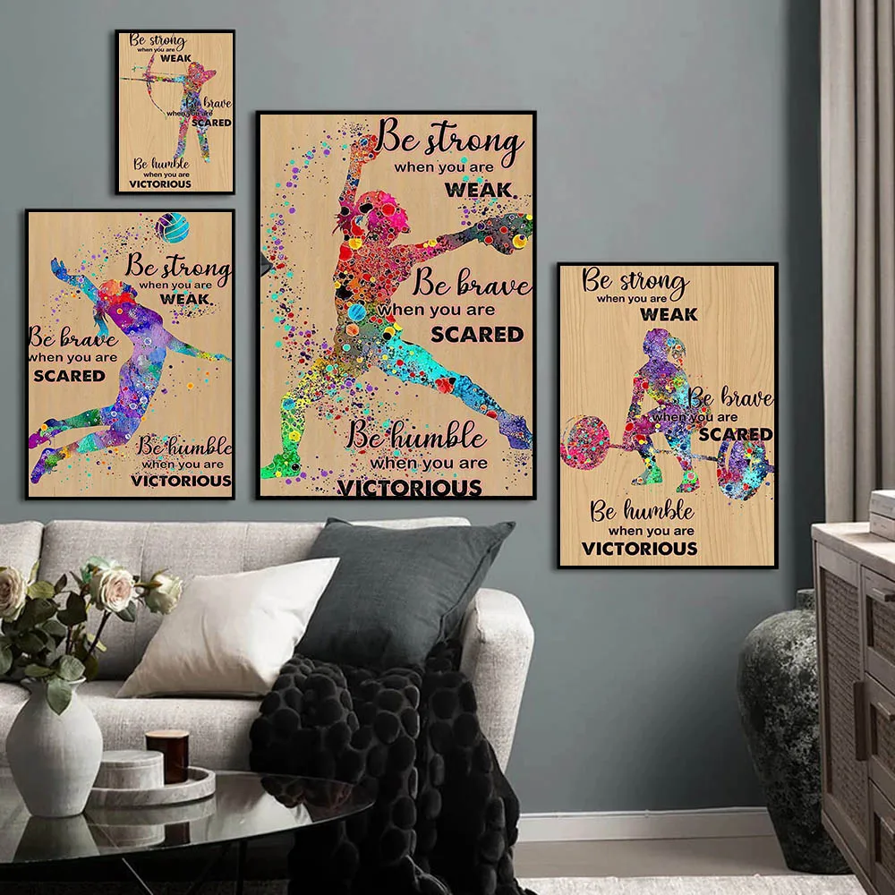 

Абстрактная живопись спортсменов на холсте, граффити, художественная доска, живопись, настенное искусство, модный плакат со слоганом, гости...