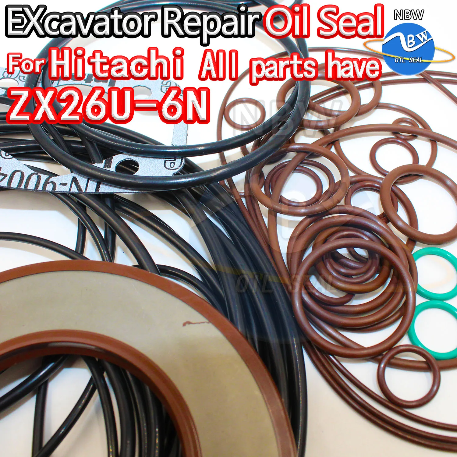 

For HITACHI ZX26U-6N Excavator Oil Seal Kit High Quality Repair Hit ZX26U 6N Pump Digger Clamshell Shovel Adjust Swing Gear NBR