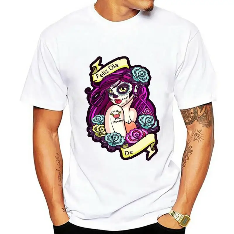

Dead day catrina skull beautiful ladies womens girls t shirt tops tee men t shirt