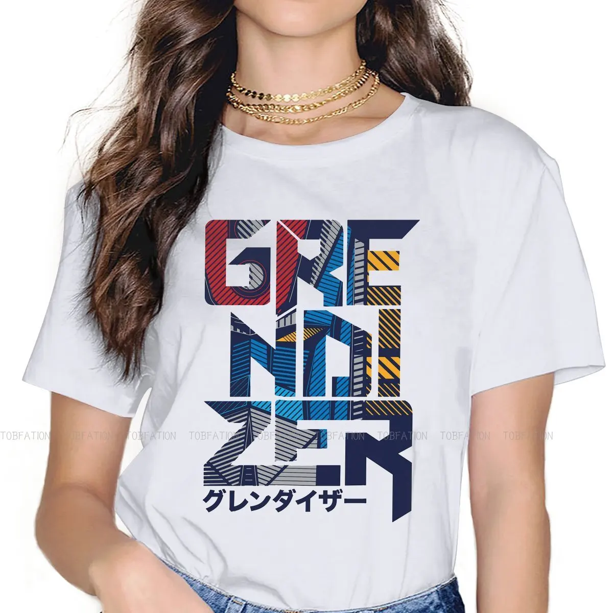 

169 UFO Robot Grendizer Font Female Shirts Plus size Vintage Women Clothes Harajuku Casual Feminine Blusas