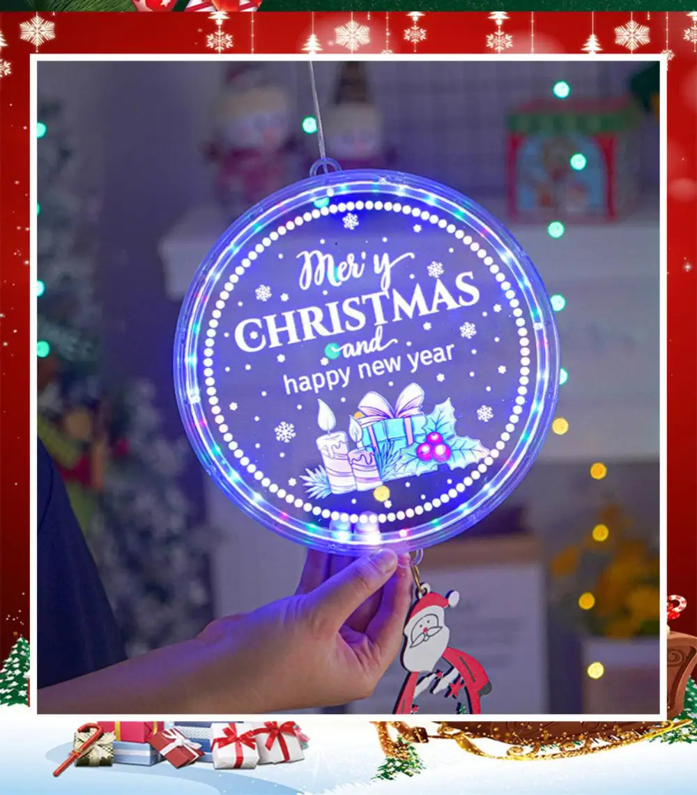 

Christmas Ornament LED Fairy Festoon Round Hanging Lamp with Music Christmas Lights for New Year Garden Home Room Christmas