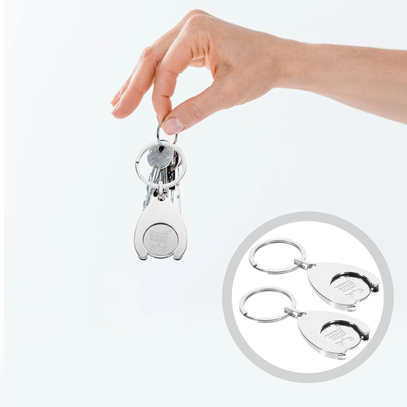 2 шт. тележка для жетона брелоки ключей цепочка украшение монет держатель