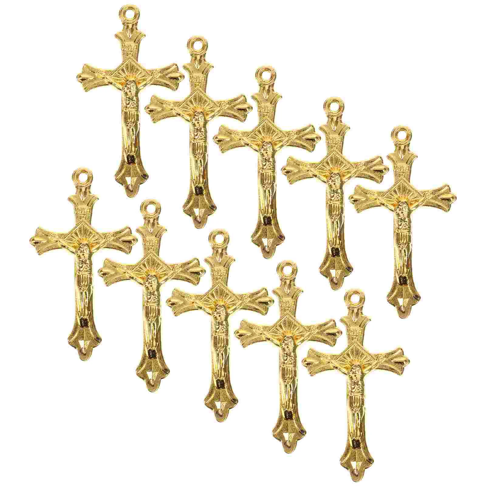 

10 Pcs Cross Accessories Pendants For Jewelry Making Charms Gift Ornaments Zinc Alloy Decor Necklaces