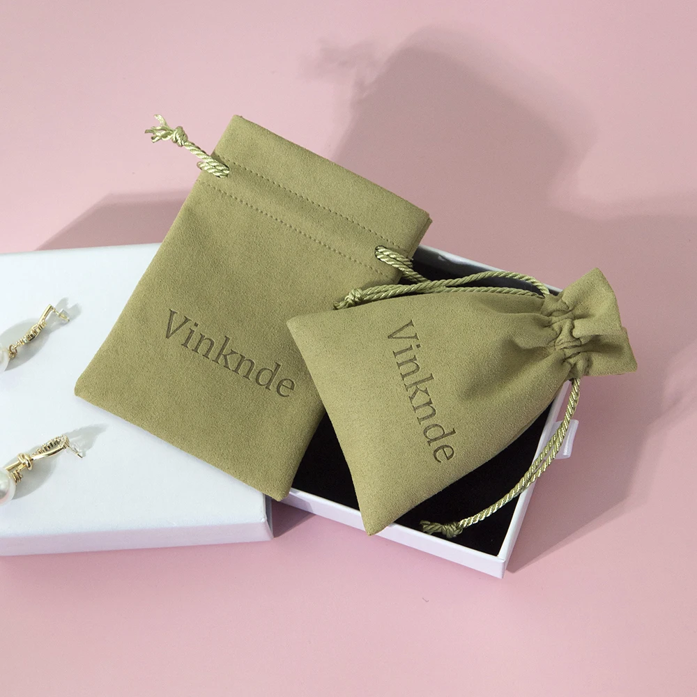 Microfiber Jewelry Small Gift Bags 8x10cm 9x12cm 10x15cm Custom logo Drawstring Packaging Storage Pouch Wedding Favor Business