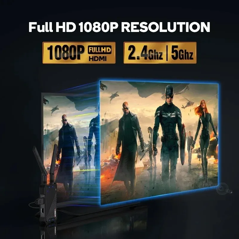 Фото Беспроводной HDMI-совместимый видеопередатчик-приемник 1080P 400M, адаптер-удлинитель для ТВ-приставки, монитора, проектора №4