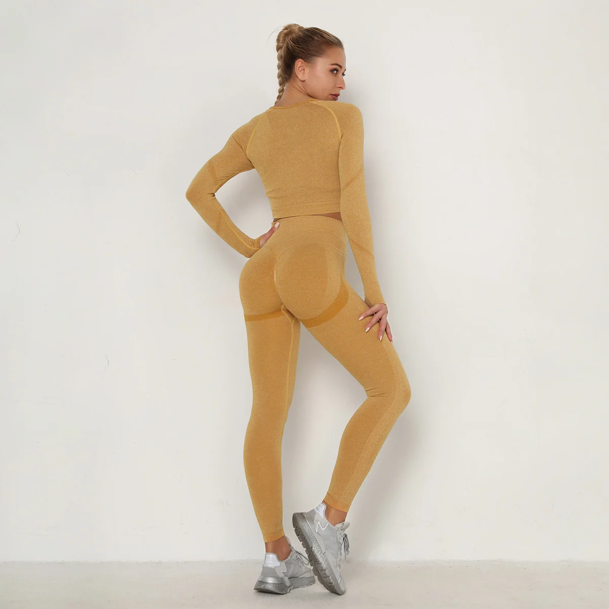Fintess Clothing Push Up Leggings Sport Wear Women Suits Tracksuit Hamidou Cropped Top Gym Set Seamless Women Yoga Workout Set