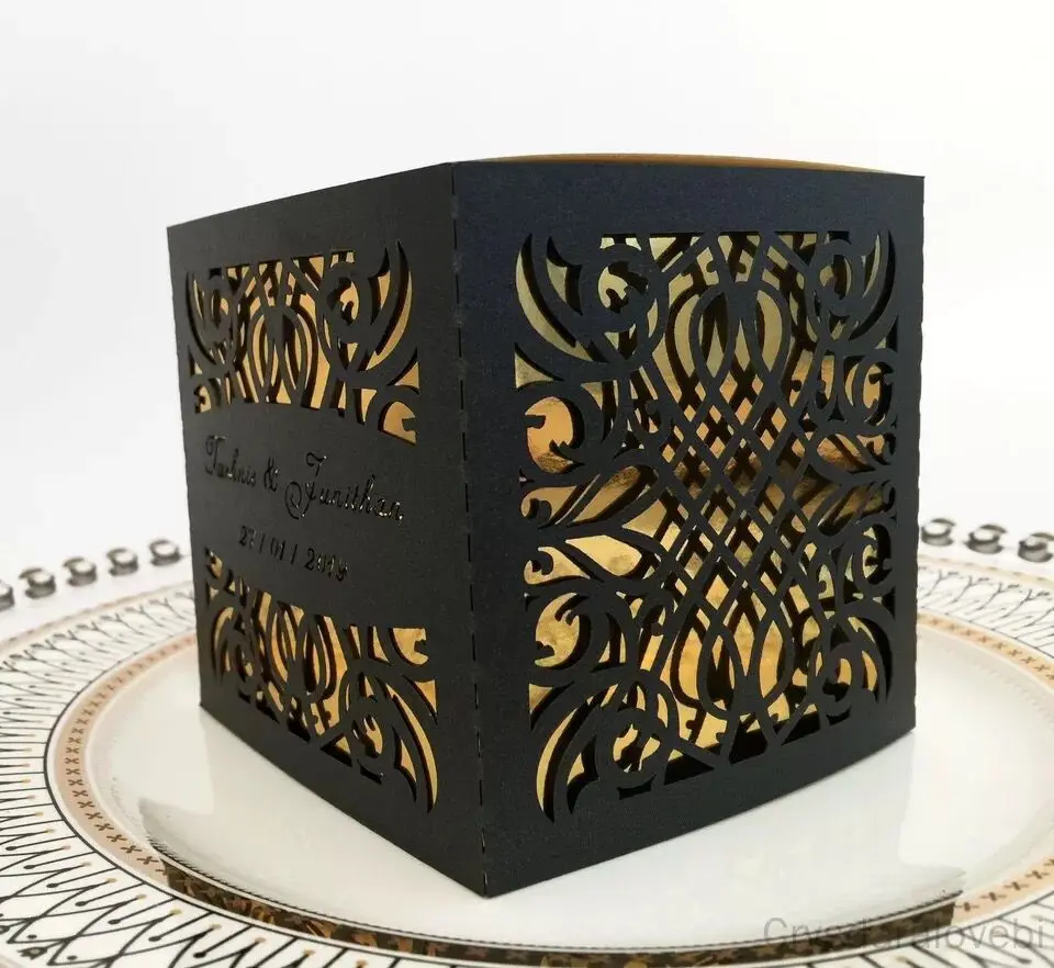 

50pcs Eid Mubarak Chocolate Candy Box Ramadan Kareem Favor Gift Box Islamic Muslim Festival Happy Al-Fitr Eid Party Supplies