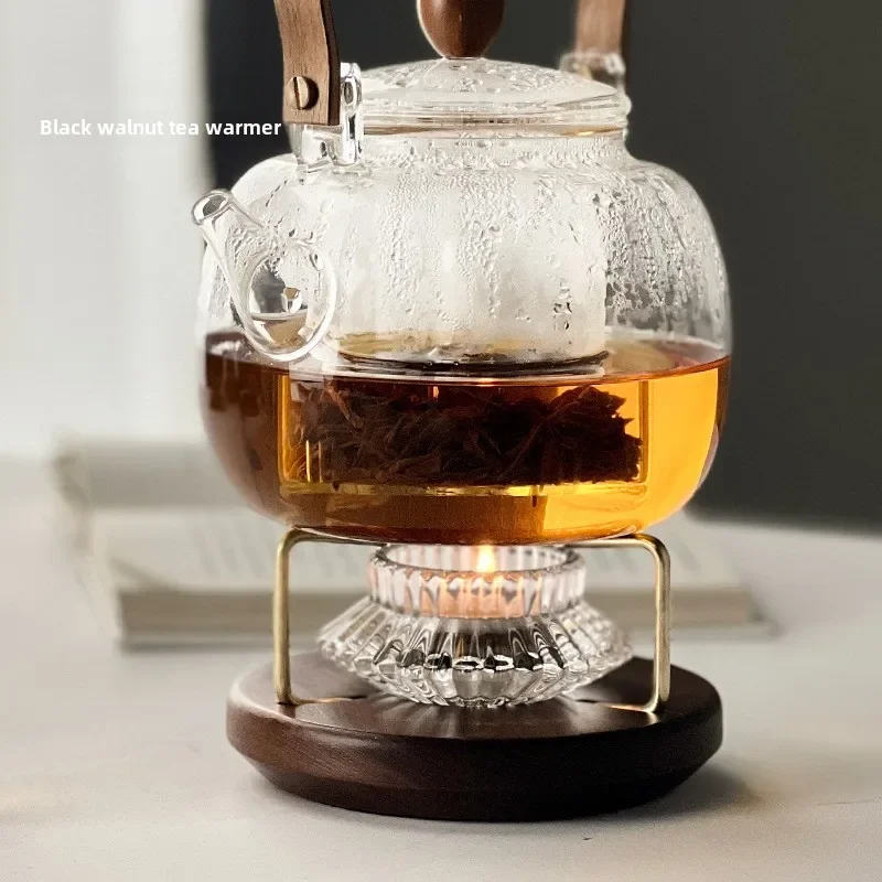 Подогреватель чая с свечами из черного ореха портативная подставка для