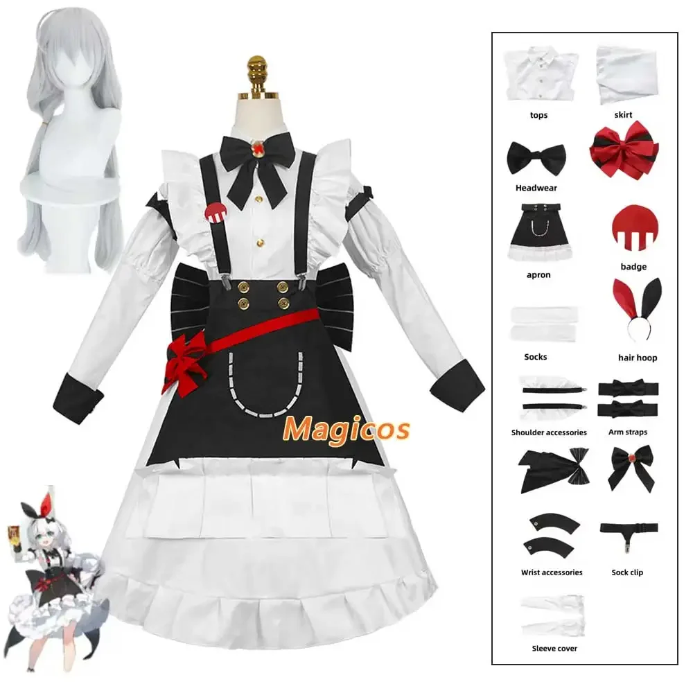 Аниме-игра Honkai Impact 3 Тереза Апокалипсис костюм для косплея парик белая юбка