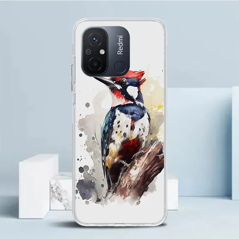 Чехол для телефона с изображением птицы и животных Xiaomi Redmi 12C 12 10C 10 10A 9C 9A 9T 9 8 8A 7 7A 6