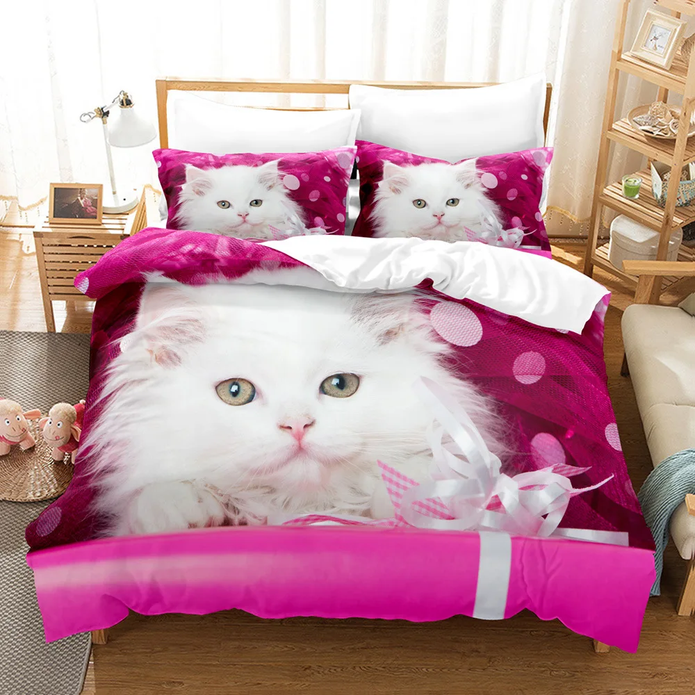 Microfiber Polyester 3d Print Duvet Cover Set Girls Adults Comforter Cover Cute Animals