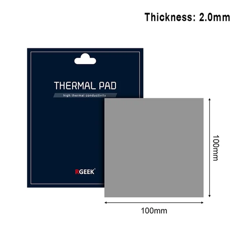 Термопрокладки RGeek 12,8 Вт/мК, многоразмерные охлаждающие проводящие силиконовые прокладки для ПК, ЦП, графического процессора, радиатора, видеокарты, охладителя, термопрокладки