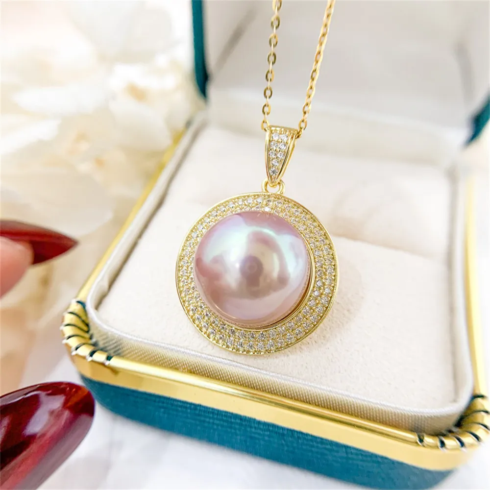 

Жемчужные аксессуары «сделай сам», кулон из стерлингового серебра 925 пробы, пустой держатель, Серебряный кулон-консилер для ожерелья с бусинами 12-13 мм