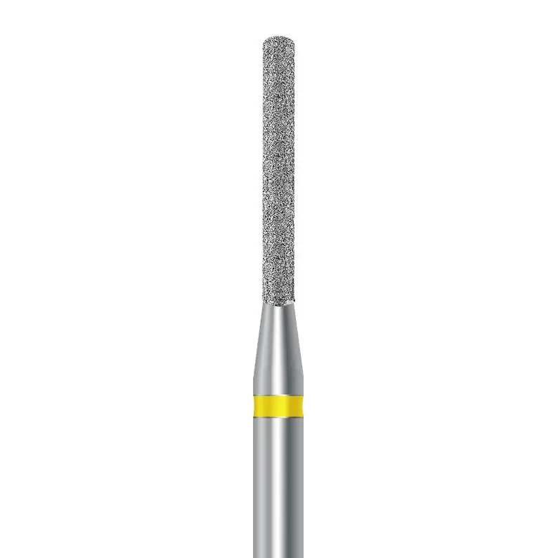 

Frank Dental - 837KR Yellow Belt Diamond Burs - Cylinder flat end - For Tubine - 5 pcs - Made in Germany Diamond Dental Burs