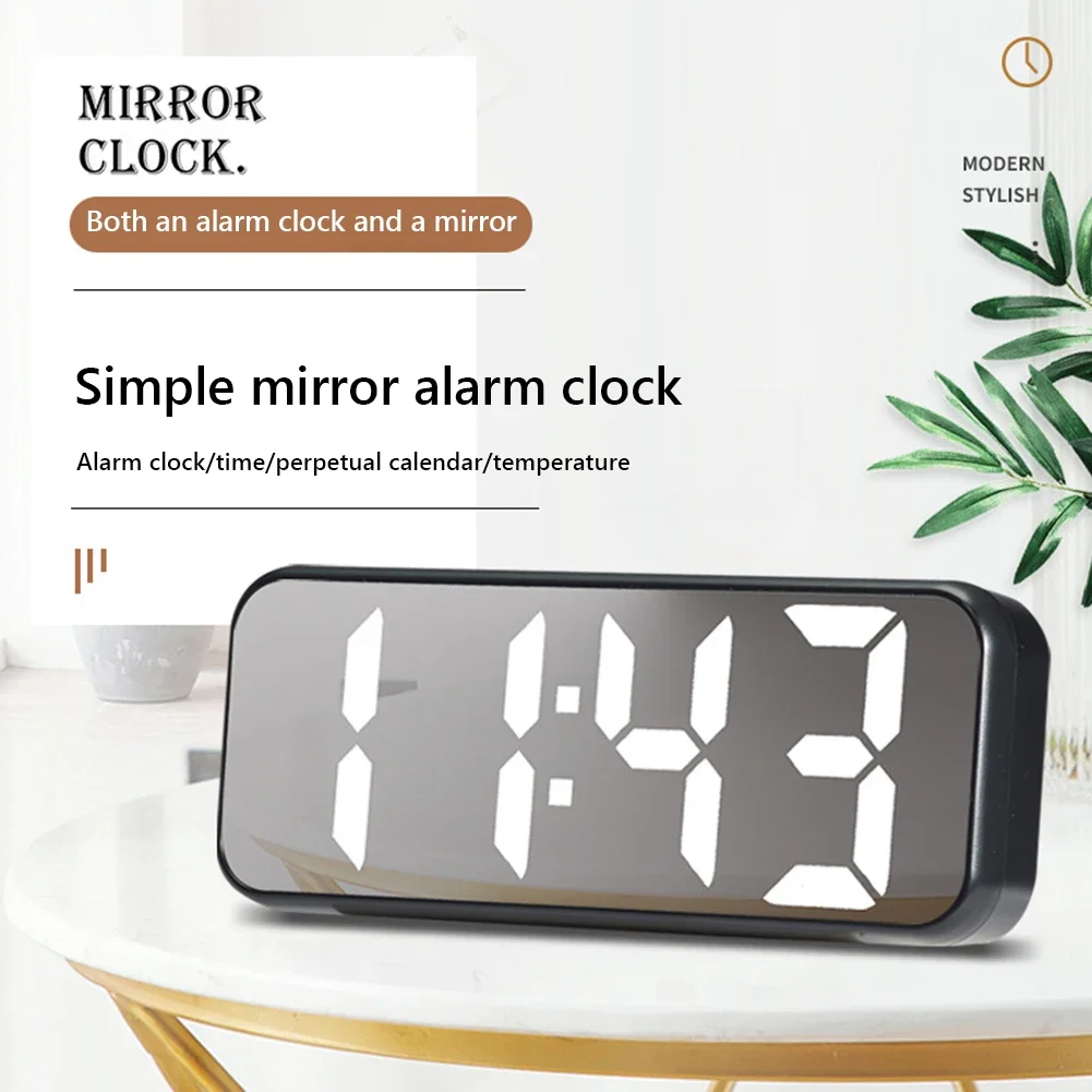 Многофункциональный Квадратный Цифровой Будильник С Зеркалом Ночником
