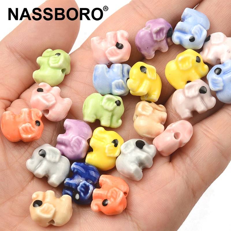

Cute Elephant Shape Ceramic Beads Loose Charms Porcelain Beads for Jewelry Making Handmade Diy Accesorios Kralen Crafts Supplies
