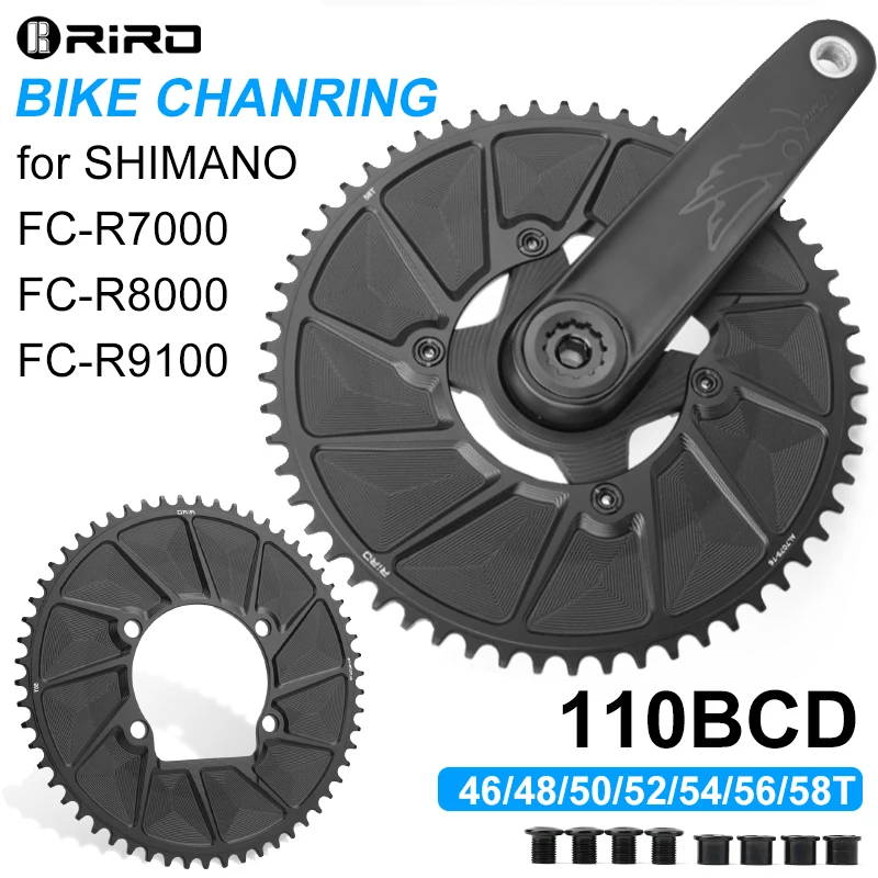 Фото Зубчатая звездочка RIRO 110BCD для велосипедов R7000, R8000, R9100, из алюминиевого сплава, полузакрытая, для шоссейных велосипедов №1