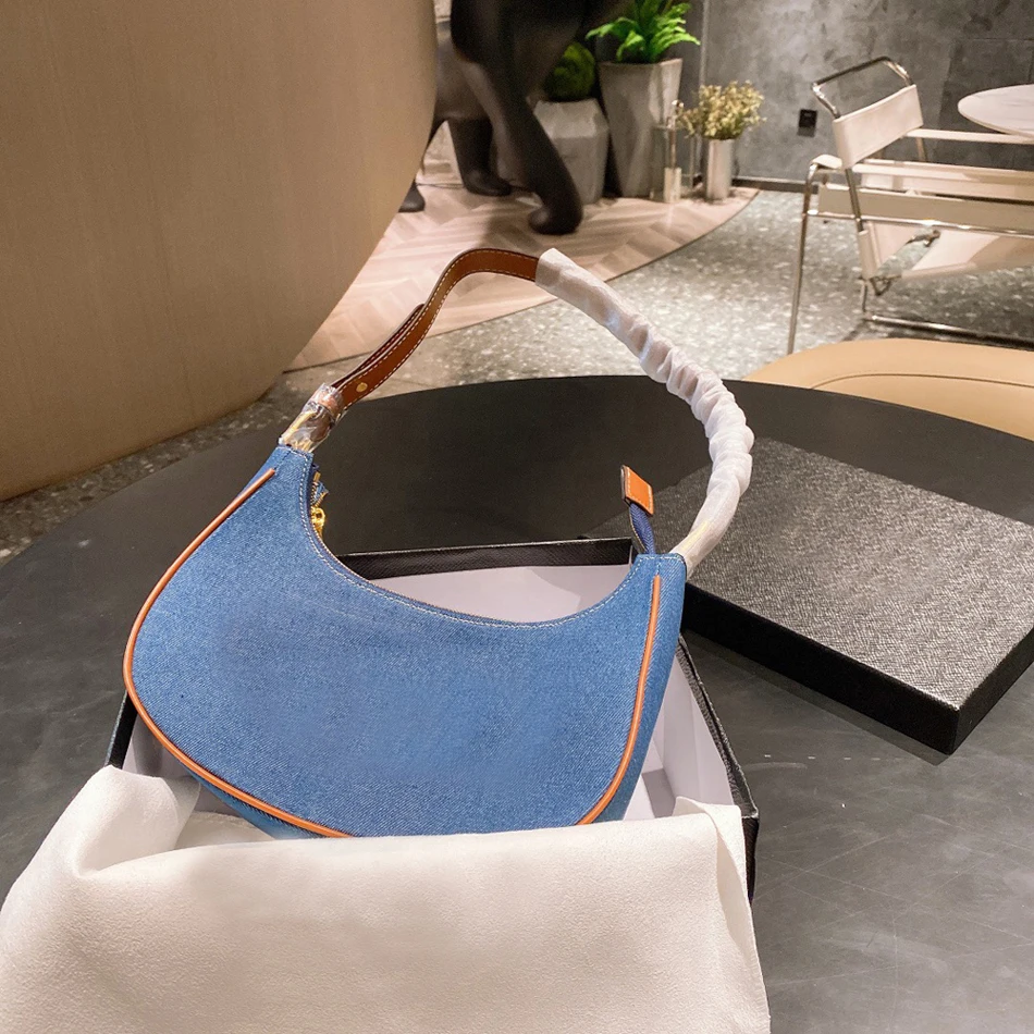 

Винтажная сумка-Седло 2021, новая джинсовая сумка для подмышек! Женская сумка-мессенджер на плечо в стиле «пучок»