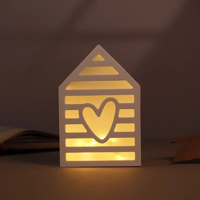 Выдалбливают Love House 3D лампа силуэт силиконовая форма DIY гипсовая подставка для